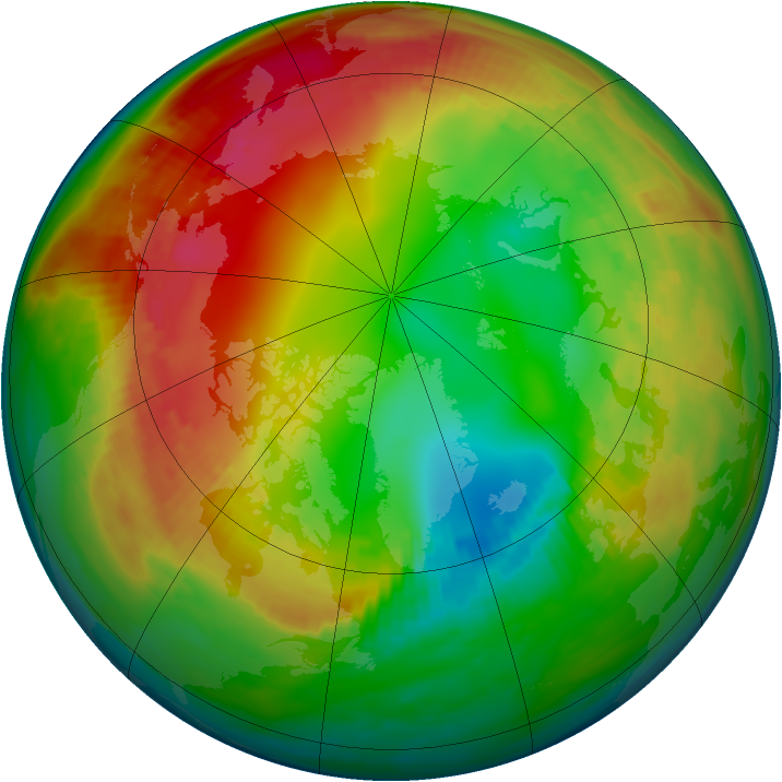 Arctic ozone map for 24 January 1986